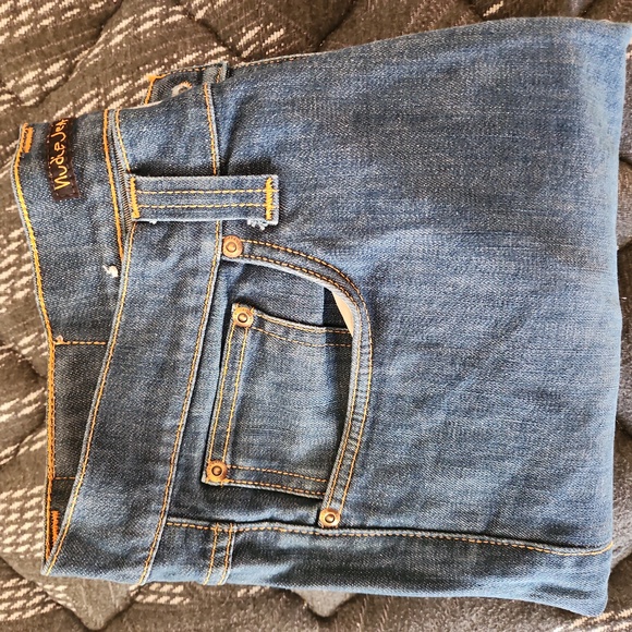 Nudie Jeans Blue Denim with Orange Stitching - Picture 1 of 11